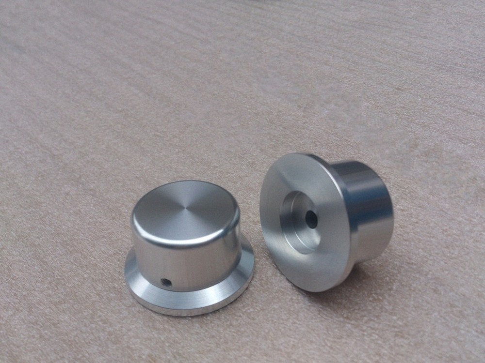 1PCS HIFI 44*35*25 Silver Aluminum amplifier solid volume potentiometer knob