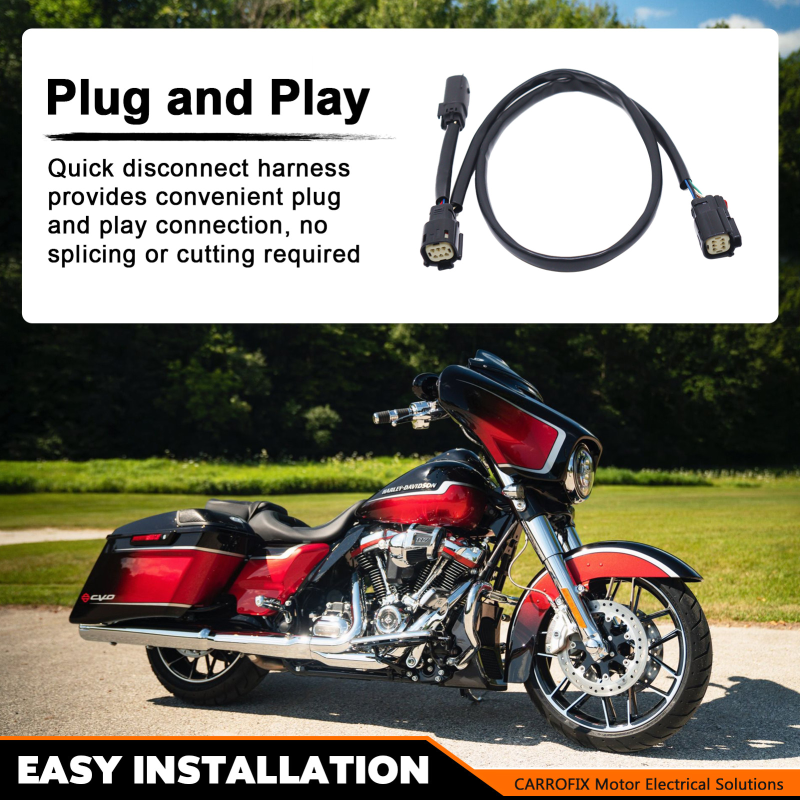 OEM Replacement Quick Disconnect Tour-Pak Wiring Harness Kit for Harley Davidson