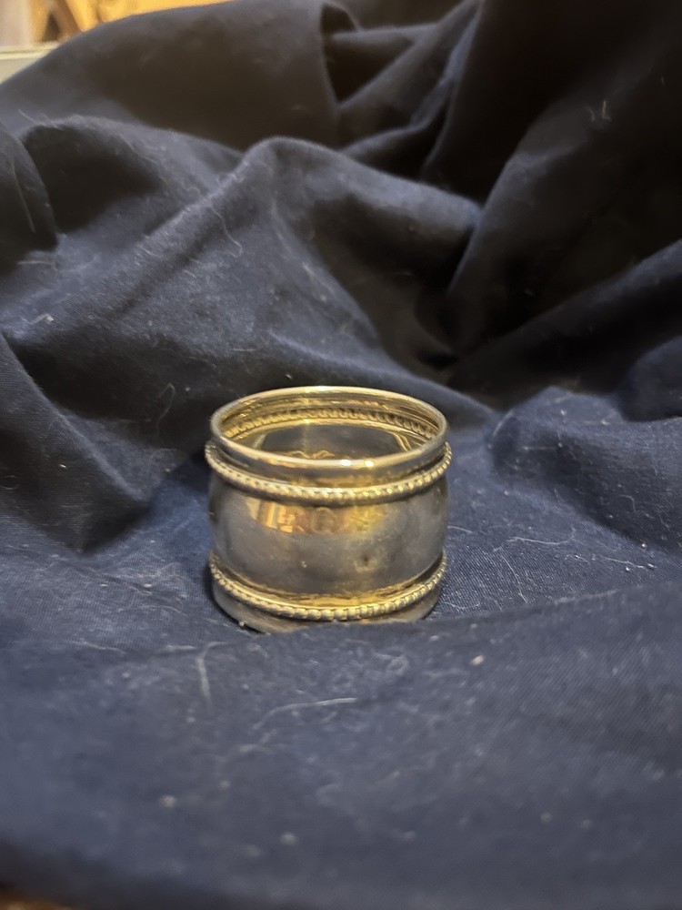 Sterling Silver Antique Napkim Ring With Initials