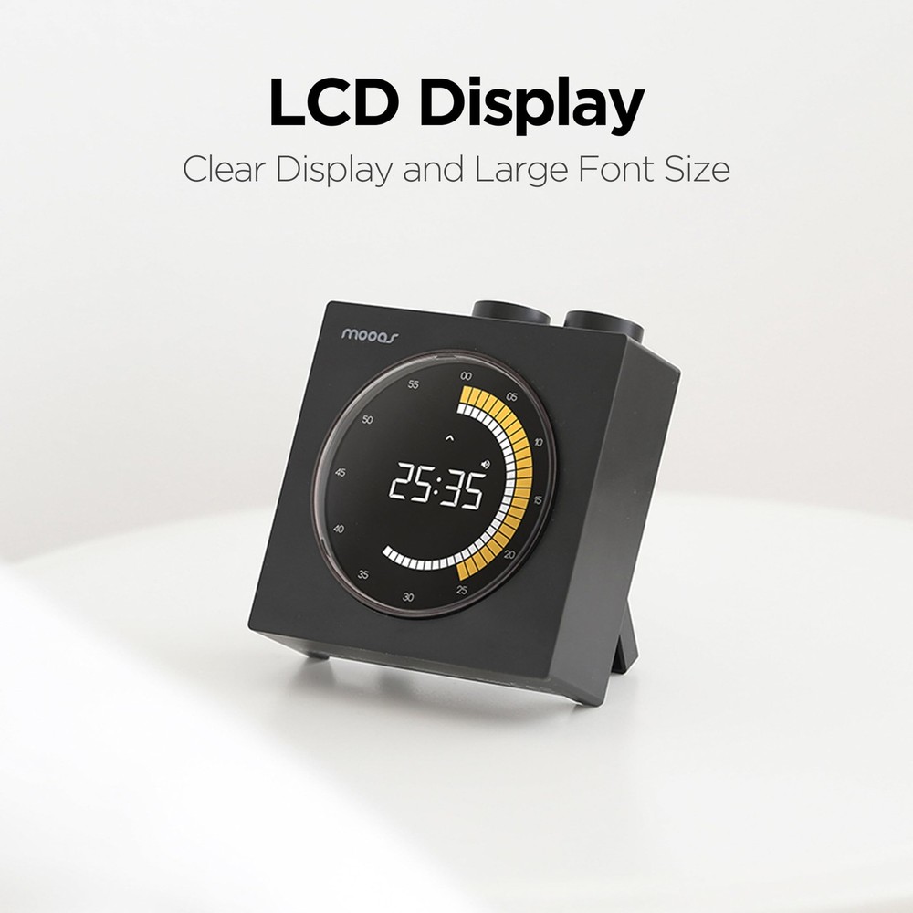 Time Loop Digital Visual Timer, Rechargeable Wireless, LCD Large Display, Por...