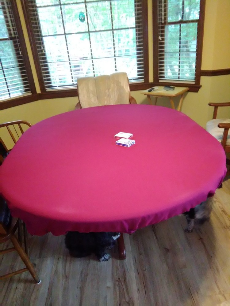 Felt Poker table cover - Ruby Red for round table - elastic edge - MTO fs
