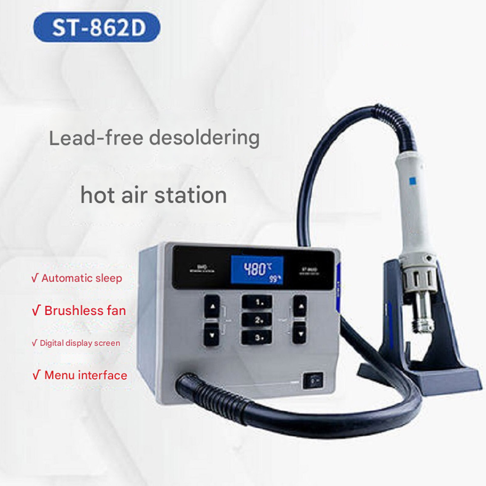 ATTEN St-862D 1000W Hot Air Digital Display Desoldering  Rework Station