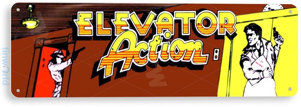 TIN SIGN Elevator Action Arcade, Retro, Console, Marquee, Game Room Decor, B028