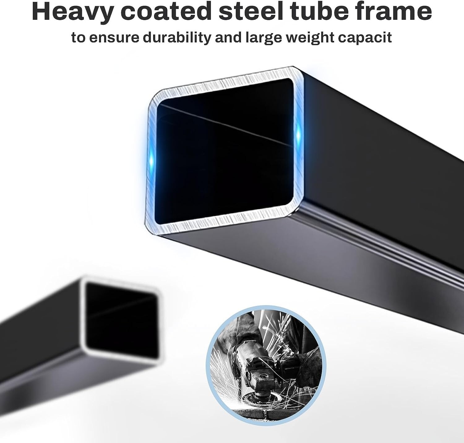 L Shaped Computer Desk with Led Lights 66" Home Office Desk with Power Outlet