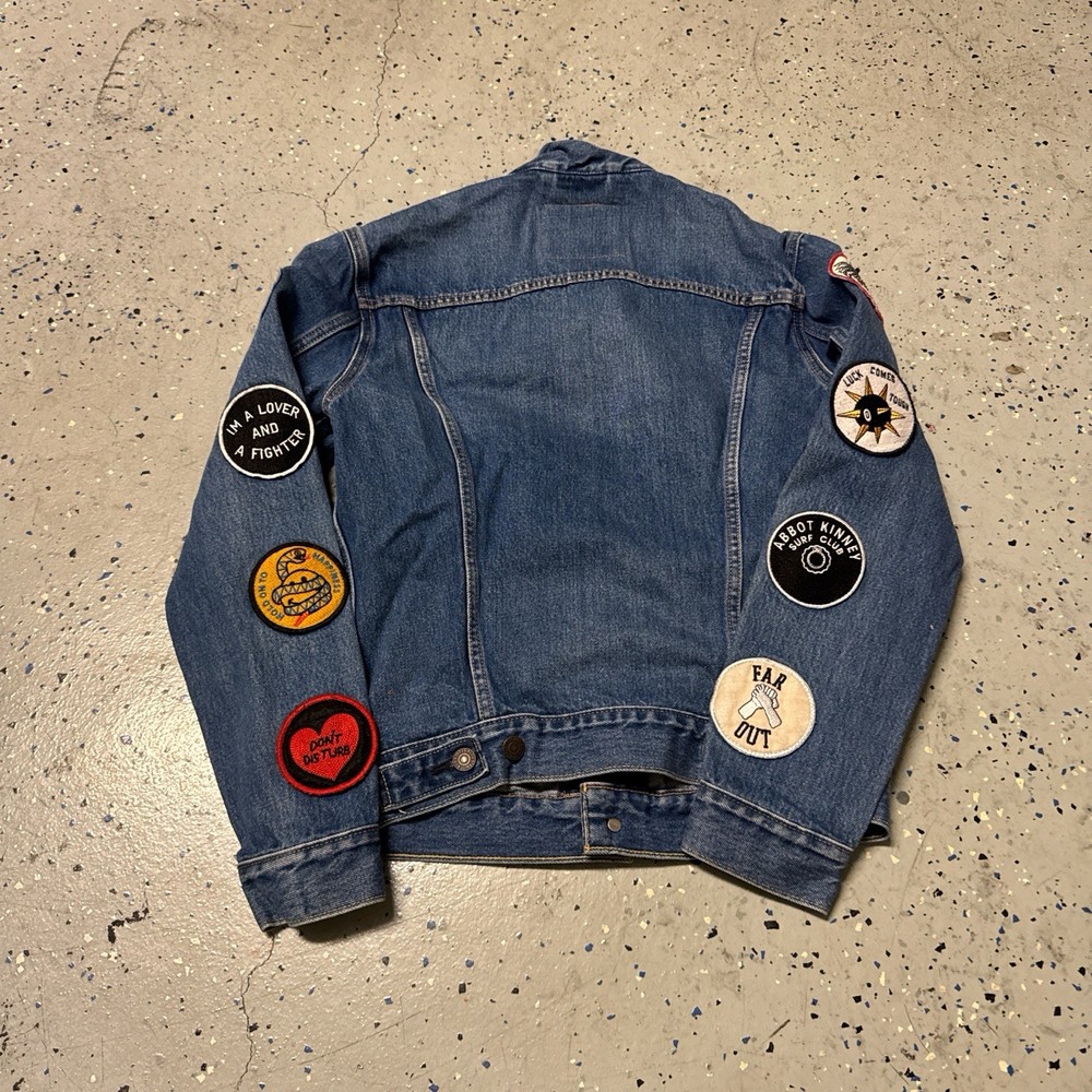 Levi’s denim trucker jacket with sleeve patches