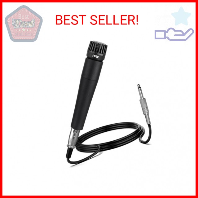 PylePro Dynamic Handheld Microphone, Professional Moving Coil Mic with Built-in