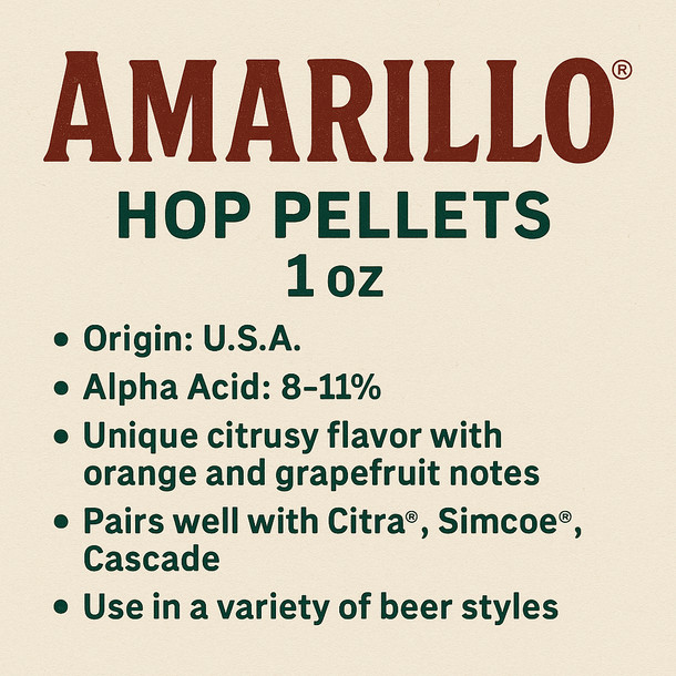 YCH Hops Amarillo® Hop Pellets 1 oz