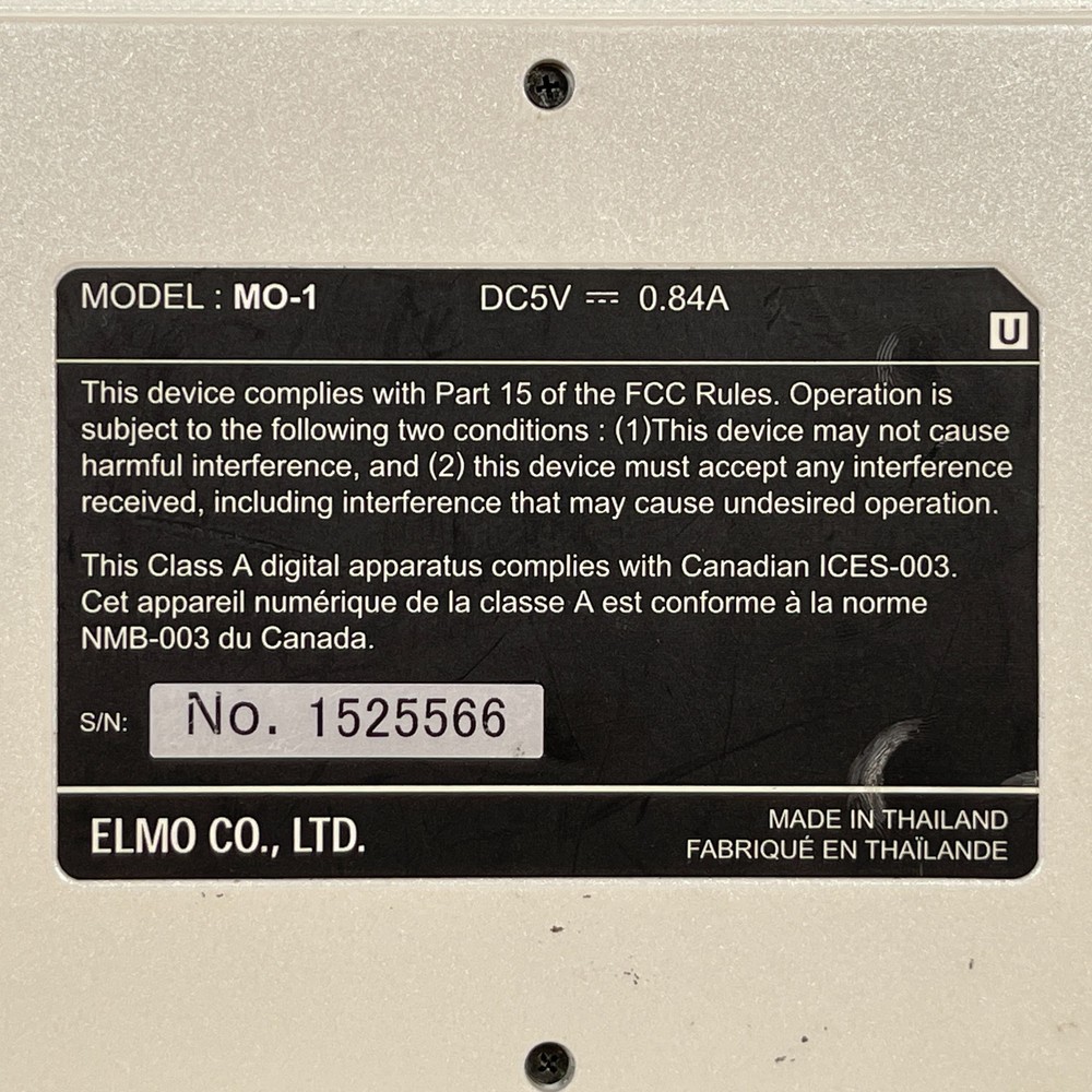 Elmo MO-1 White Portable DC5V Compact Visual Presenter Mobile Document Camera