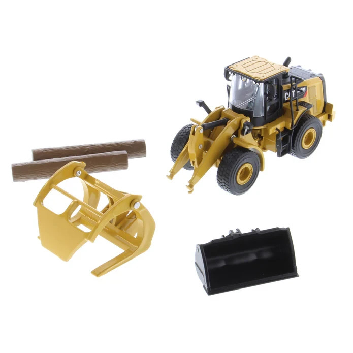 1:64 Cat 950M Wheel Loader with Log Fork + Bucket Attachment #85635