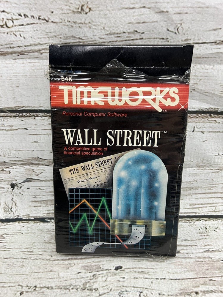 VTG Wall Street Timeworks Personal Computer Software Commodore 64 Disk With Box