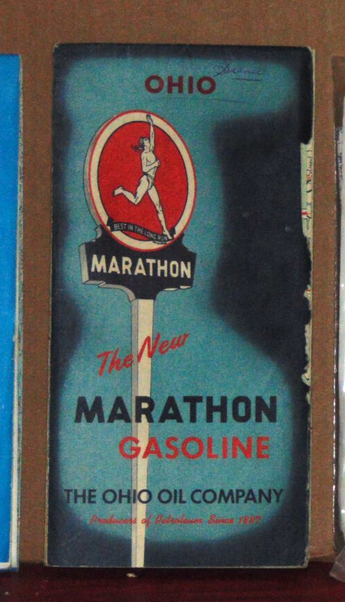 1945 Marathon Road Map of Oho