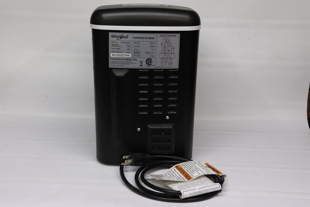WHIRLPOOL WHCI26VBA3A COUNTERTOP ICE MAKER Black