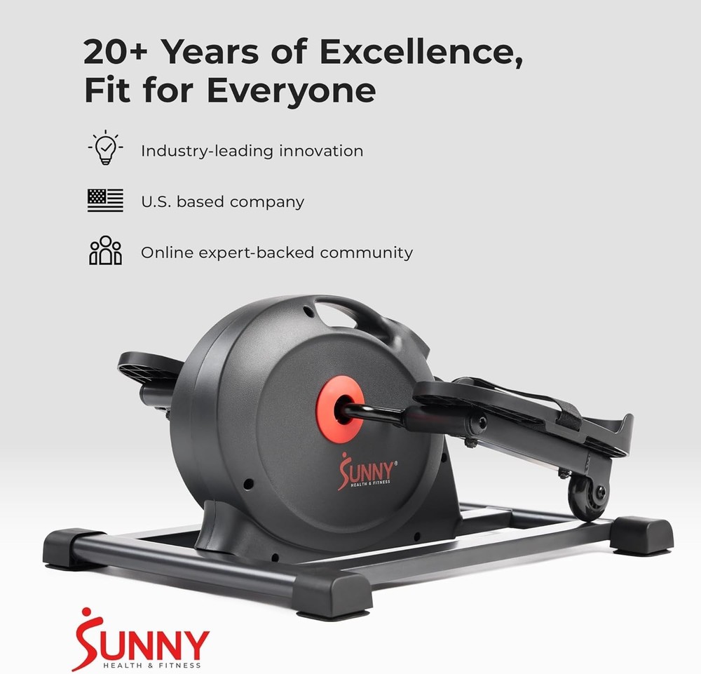 Sit and Pedal Mini Elliptical - Bluetooth Enabled, Adjustable, Safe for Seniors