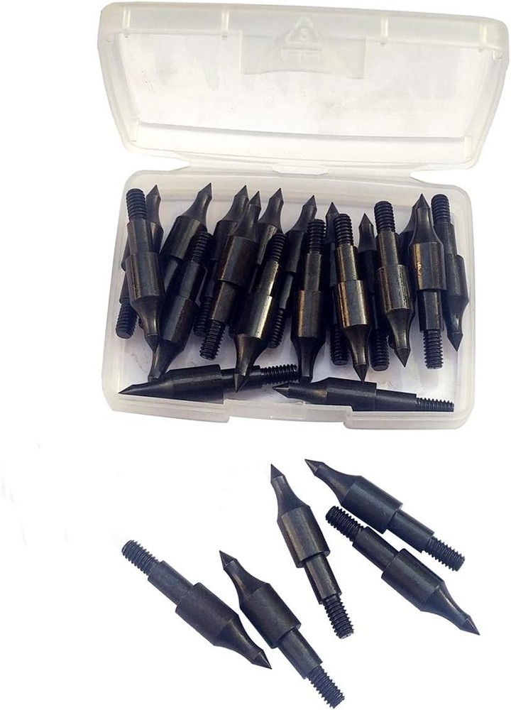 24 Pcs Steel 100 Grain Archery Arrow Field Points Tips - Practice...