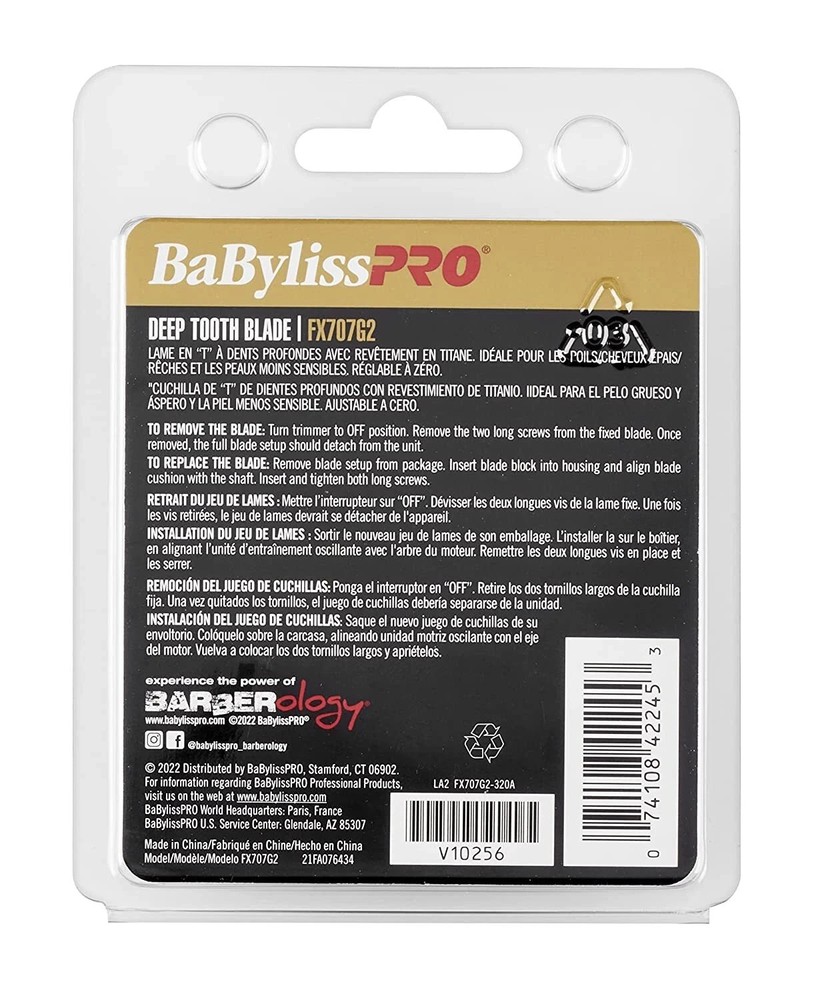BaBylissPRO Deep Tooth Blade, TITANIUM, GOLDFX2.0 | FX707G2