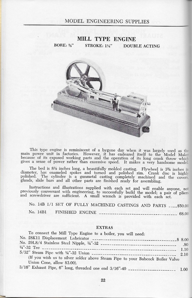 Coles Power Models Catalog No. 22 1974 Model Engineering Supplies Technical Info