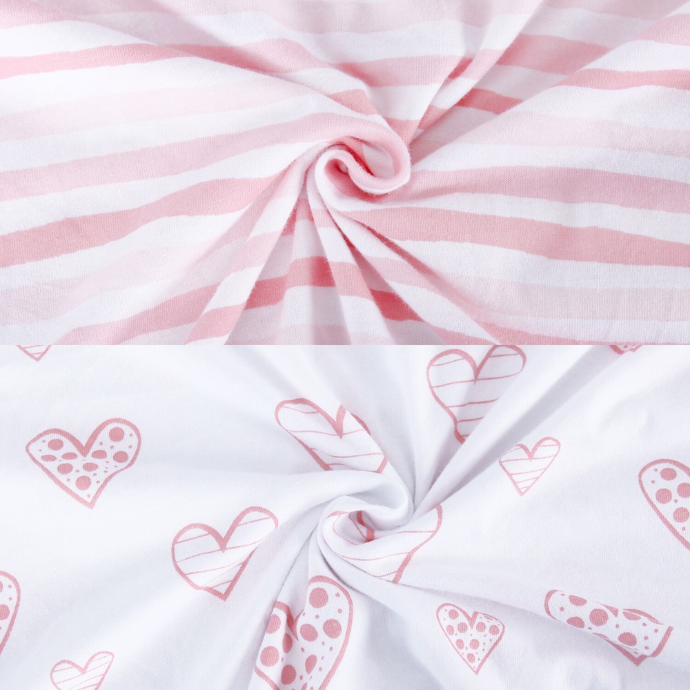 Cotton Bassinet Fitted Sheets Compatible with Mika Micky Bedside Sleeper 2 Pack