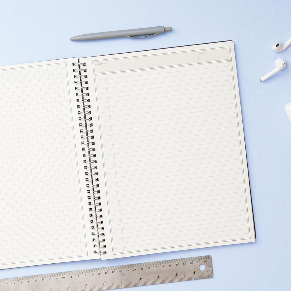Notes Professional Notebook, Flexible Cover, Twin-Wire Binding, 8.5" X 11", Gray