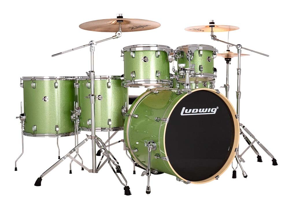 Ludwig Element Evolution 6-Piece Complete Drum Kit w. Hardware (18) Mint Sparkle
