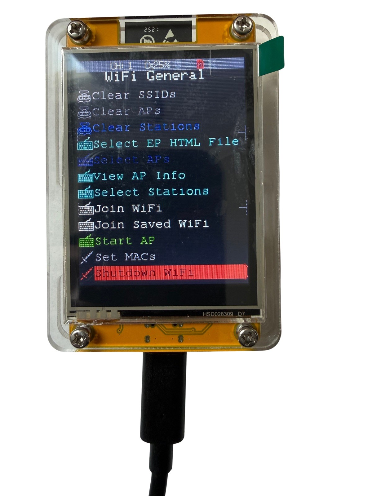ESP32 CYD Marauder WiFi Bluetooth Sniffer Touch Screen w/ Case (NEW UPDATE)