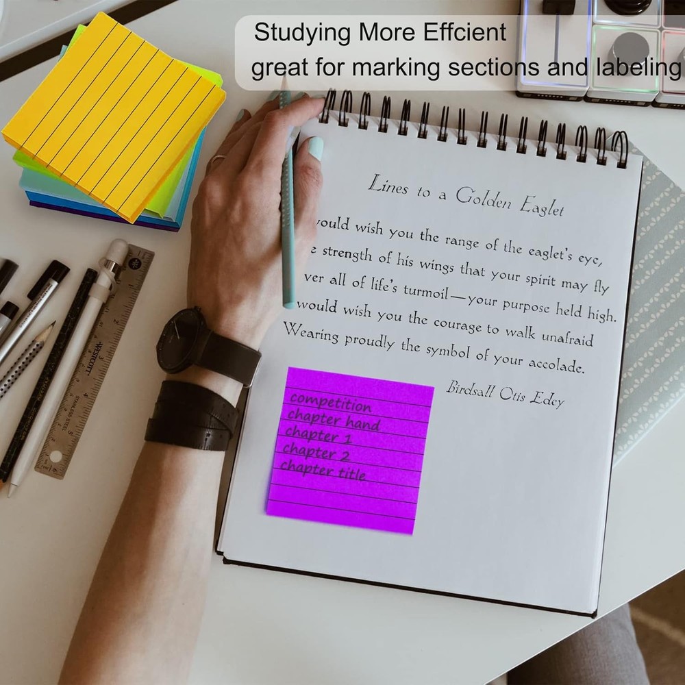 3840 Sheets Up Stiy Notes Lined Self-Sti Notes Pads Post Lined