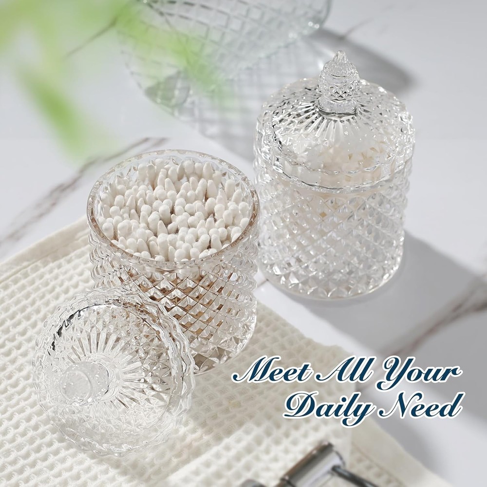 Bathroom Accessories Set, 4 Pack Clear Glass Bath Accessory Sets Complete, Diamo