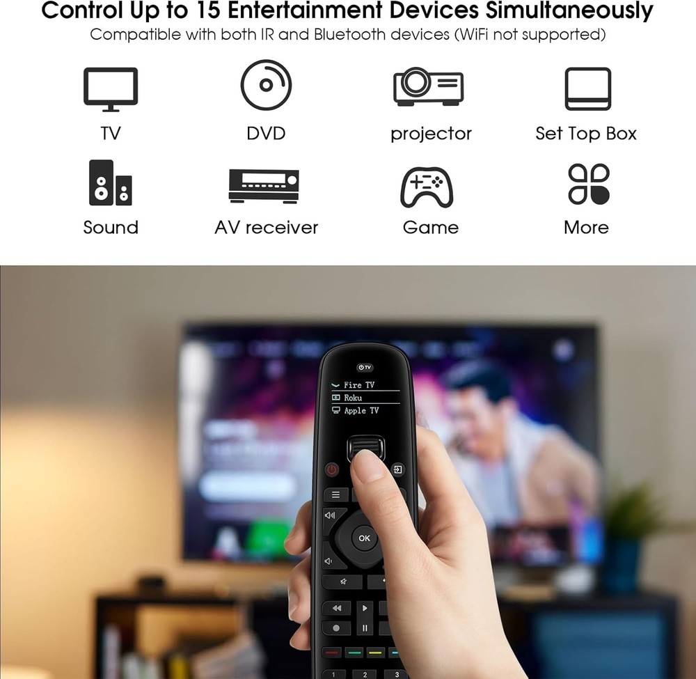SofaBaton U2 Universal Remote with Backlit Button, All in One Black