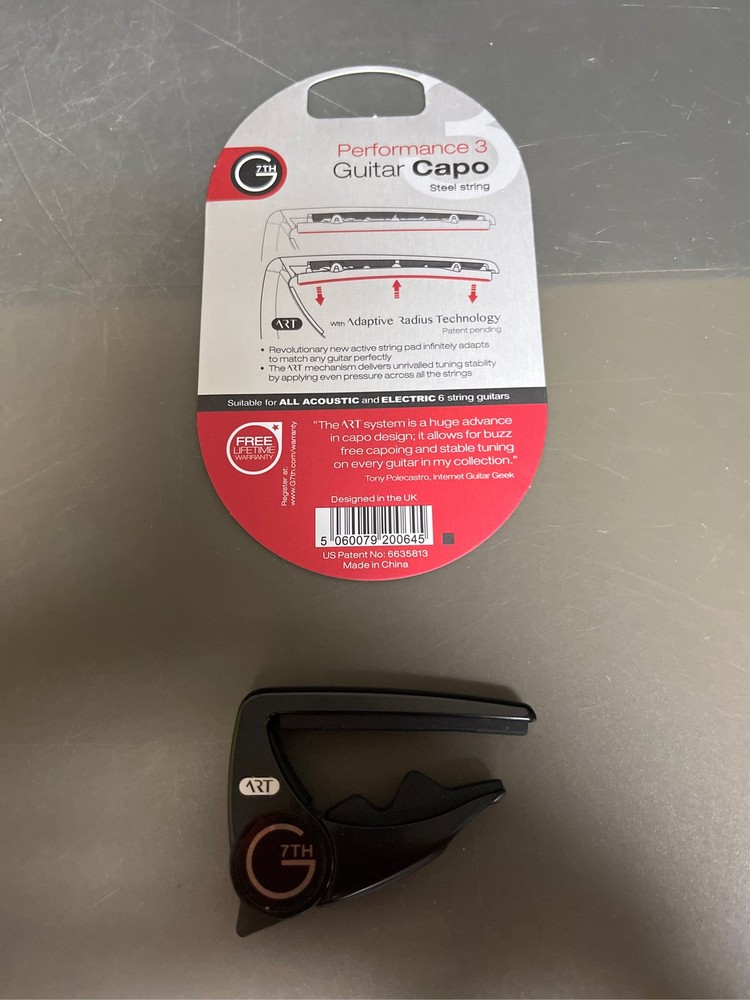 G7th Performance 3 6 String Black Guitar Capo - Groundbreaking Tension Control &