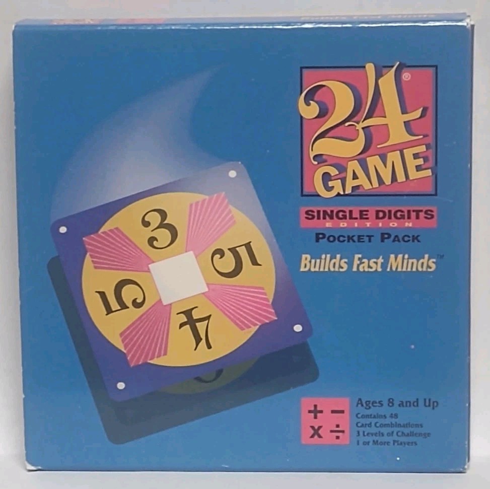 Vtg 24 Game Single Digits Pocket Pack 3398 Complete With Instructions 1993