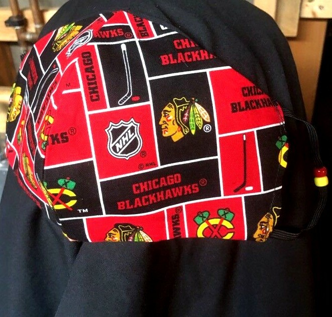 ***Chicago Black Hawks*** REVERSIBLE Cotton Face mask (handmade)