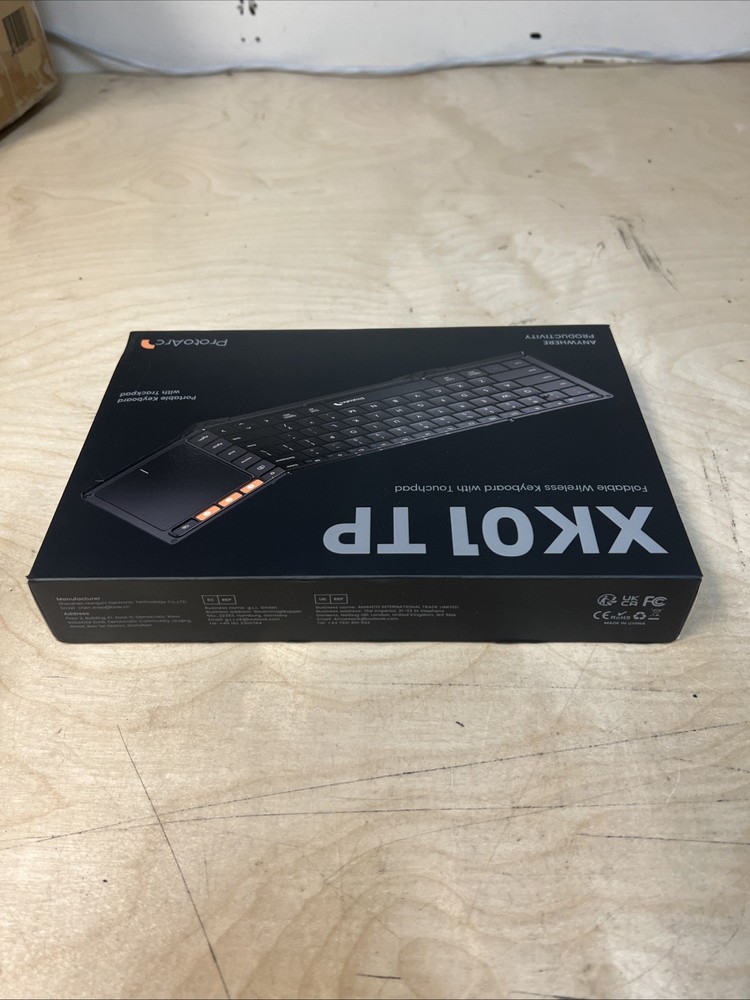 ProtoArc XK01 TP Foldable Keyboard Bluetooth Touchpad Open Box MISSING CABLE