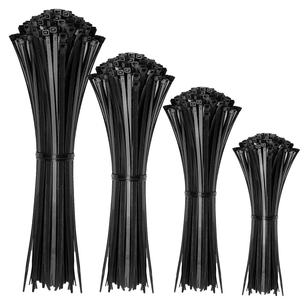 Cable Zip Ties 400 Pack Assorted Sizes 12+8+6+4 Inch Multi-Purpose Self-Locking
