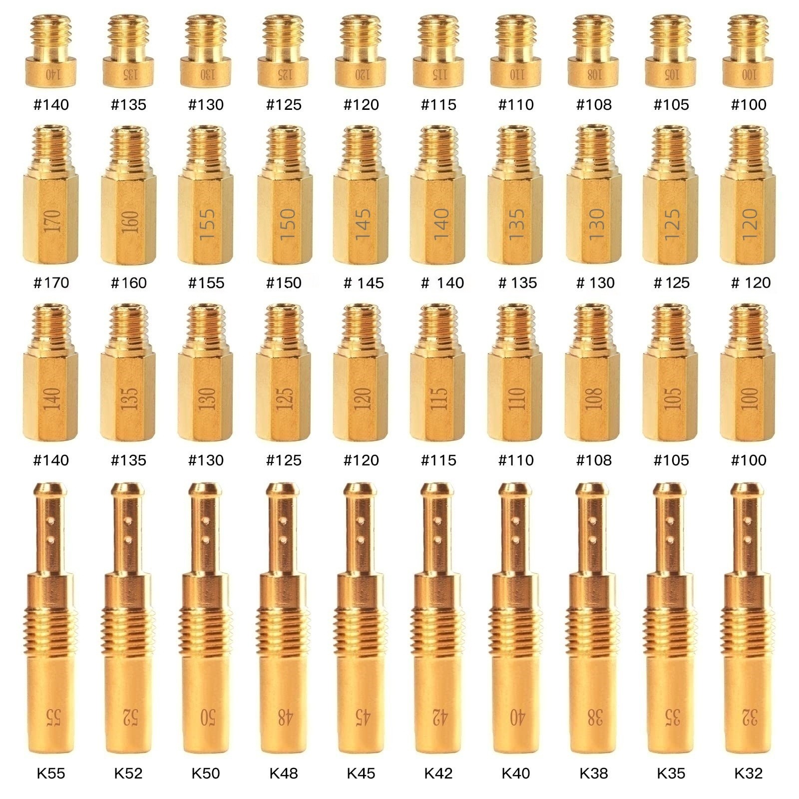 40x Carburetor Main Jet Pilot/Slow Jet Needle Kit For Keihin FCR PWK OKO CVK PWM