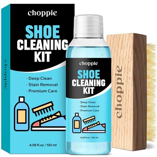 Shoe Cleaning Kit (4.06 Fl Oz), 2Pcs Set with Deep Cleaning Solution & Brush,