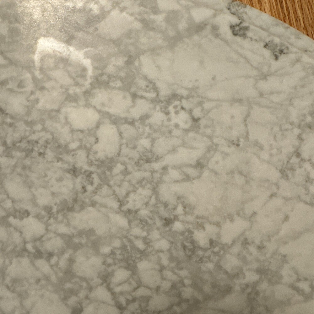 Vintage Solid Replacement 24” Marble Table Top (Italy) White & Gray Veining