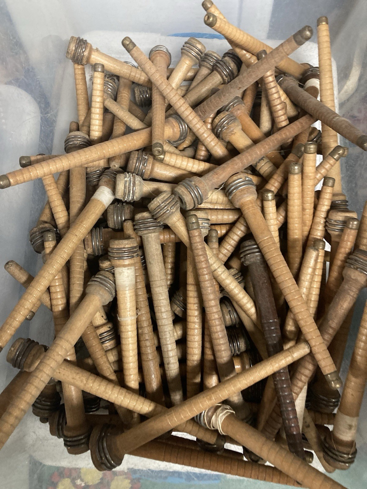 Vintage Wood Bobbins, 8.75", Reclaimed Industrial Spindles, Lot of 30
