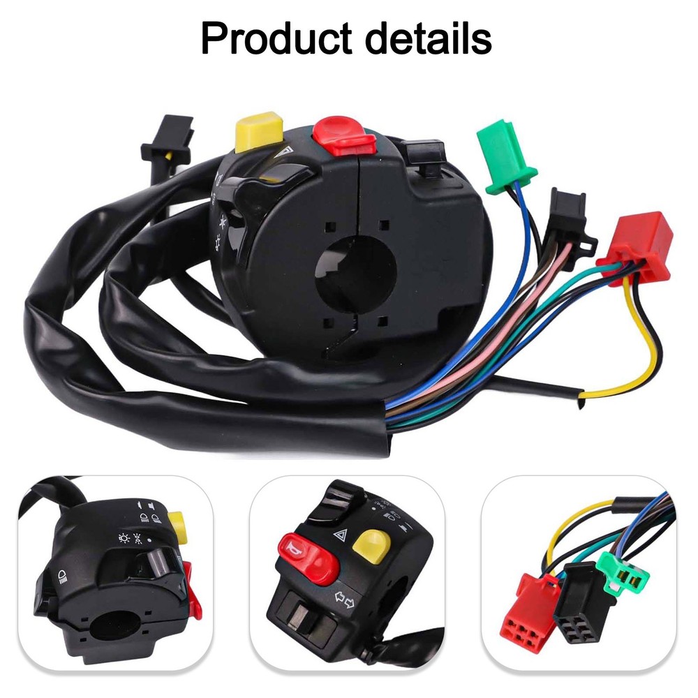 Sleek Black Motorcycle Switch Compatible with Various Models for Daily Use