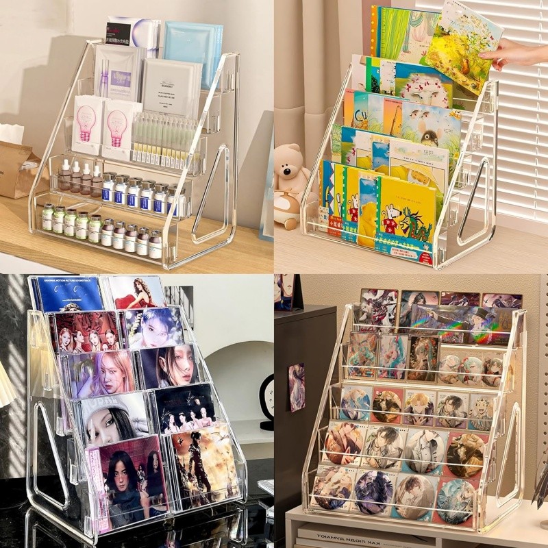 5Tier Display Rack Transparent Storage Rack Multifunctional Counter Display Rack