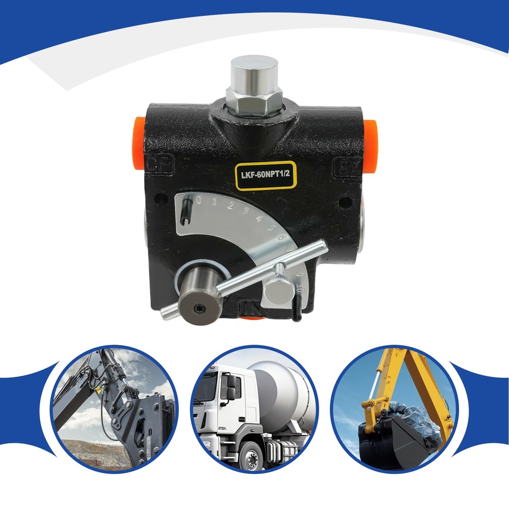 Hydraulic Adjustable Variable Flow Control Valve 0-16 GPM, 1/2” NPT LKF-60