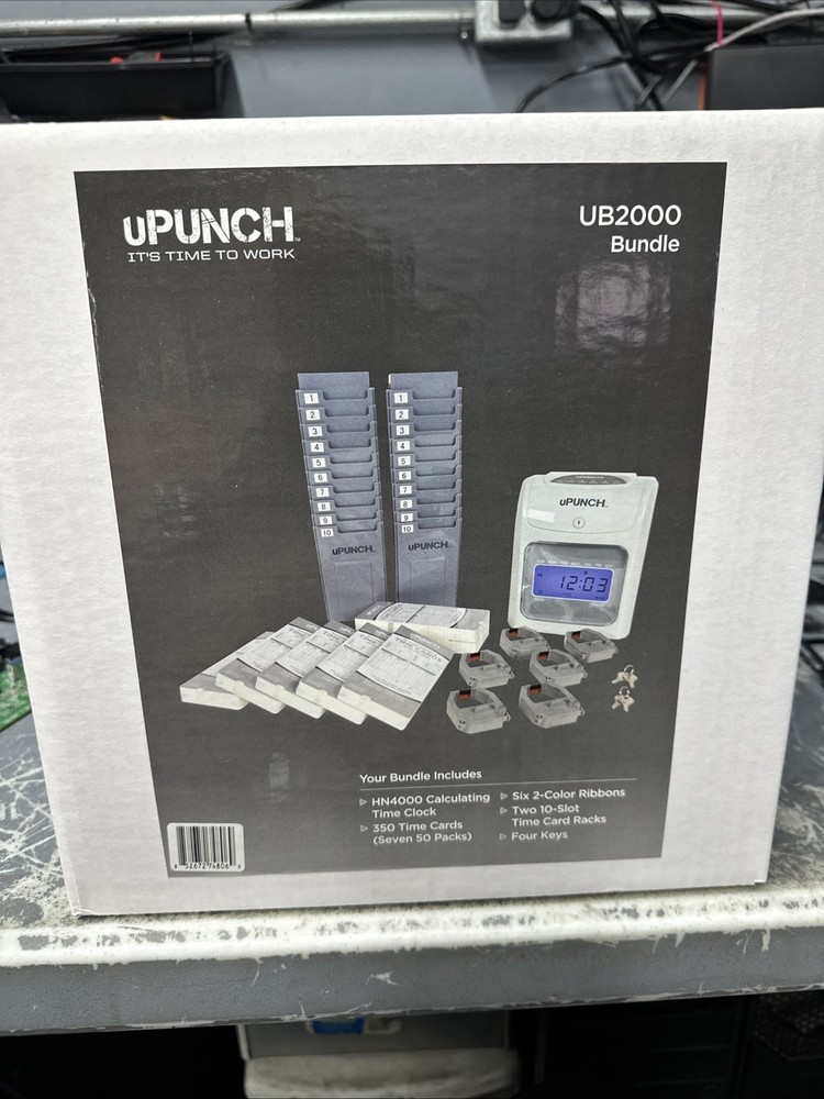 UPunch™ UB2000 Electronic Calculating Punch Card Time Clock Bundle