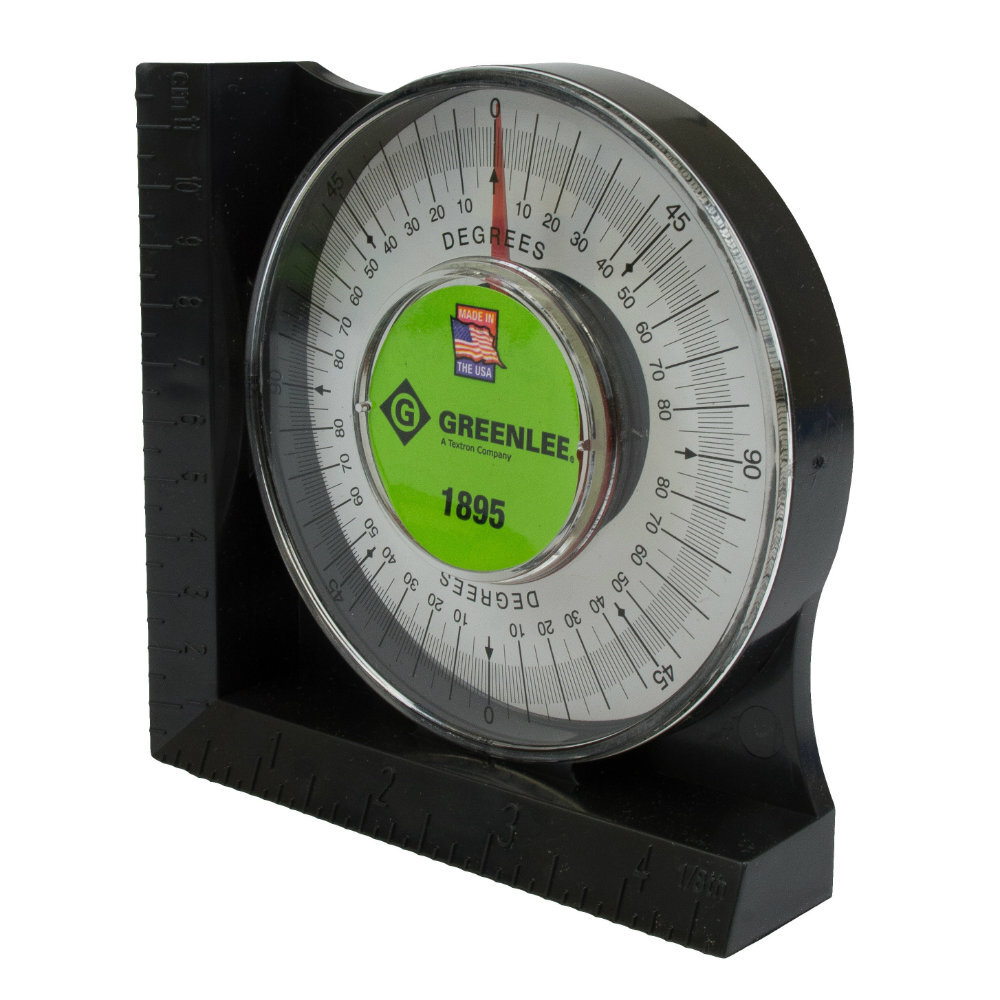 Greenlee 1895 Black Plastic Angle Protractor with Magnetic Base