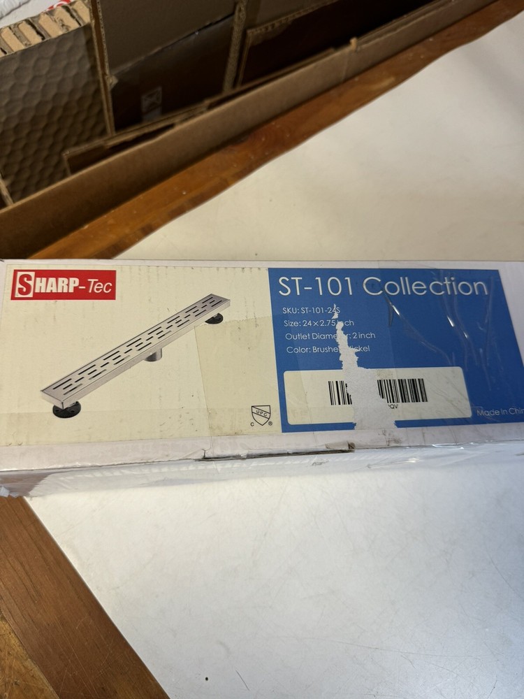 Sharp-tec 24 inch Linear Shower Drain ST-101-24S | Brushed Nickel