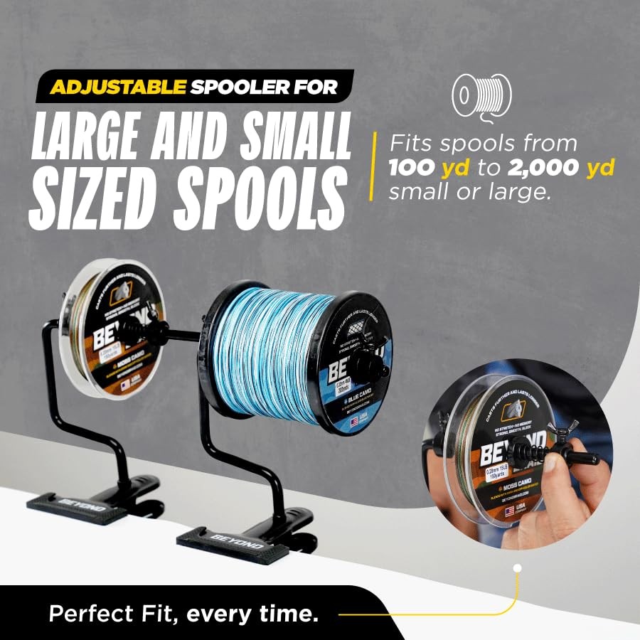 EZ Fishing Line Spooler – Portable Table Mounted Reel Spooler for Spinning & ...