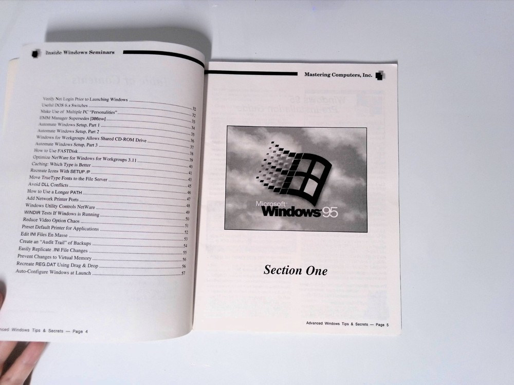 Microsoft Windows 95 Tips & Secrets Windows Advanced Booklet Mastering Computers