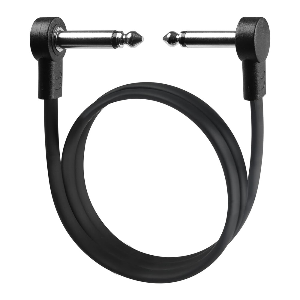 24 Inch Guitar Patch Cables, 1/4 TS Right Angle Effect Pedal Flat Cables