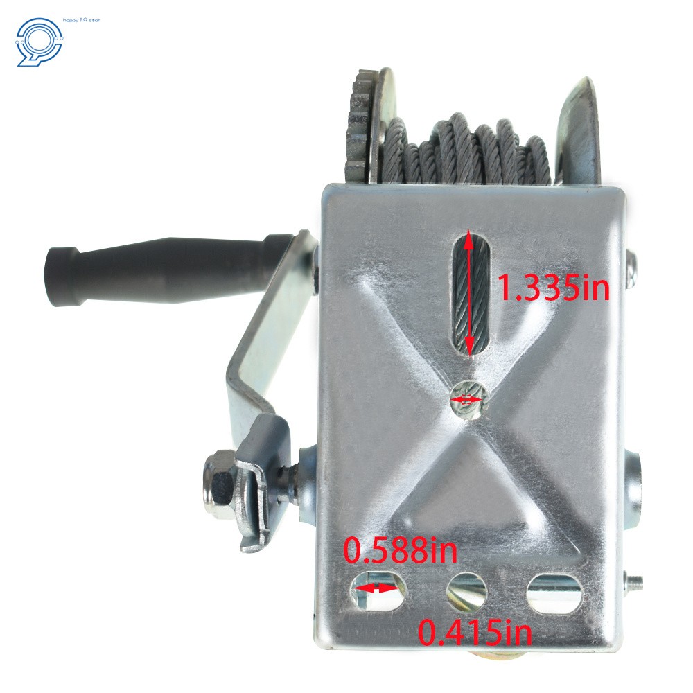 Hand Winch Boat Winch 1500lbs Two-Way Adjustable With 10m (32ft) Cable Manual