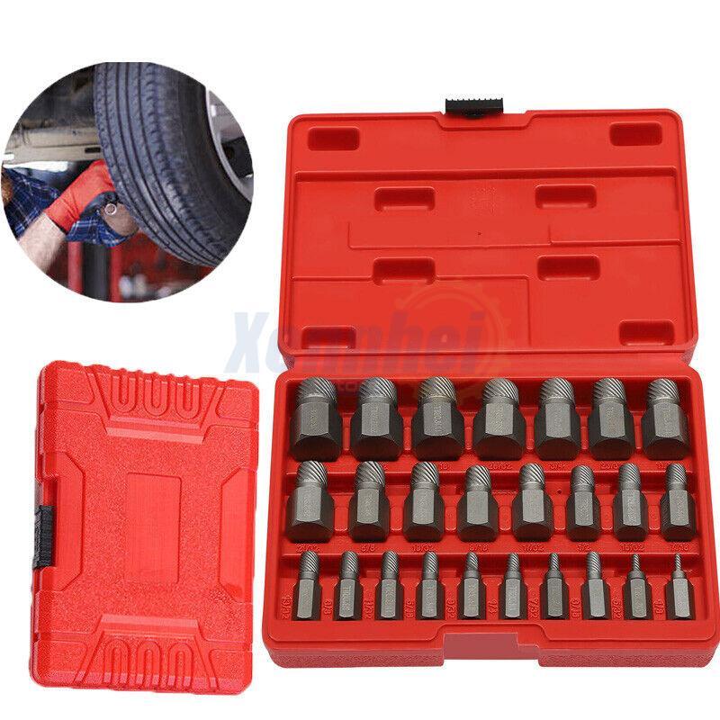 25Pcs Screw Extractor Set Hex Head Multi-Spline Easy Out Bolt Extractor Set New