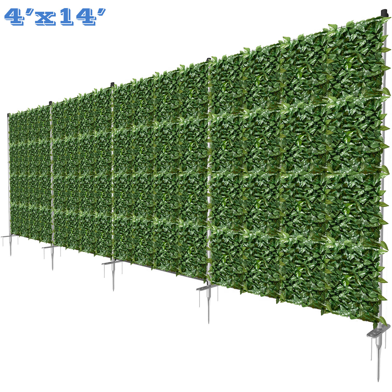4x14 ft Artificial Faux Ivy Leaf Privacy Fence Screen Wall Hedge Decor