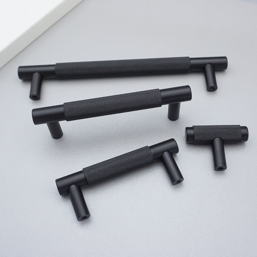 Black Knurle Drawer Pulls Modern Cabinet Pulls knobs Dresser Knobs Wardrobe Pull