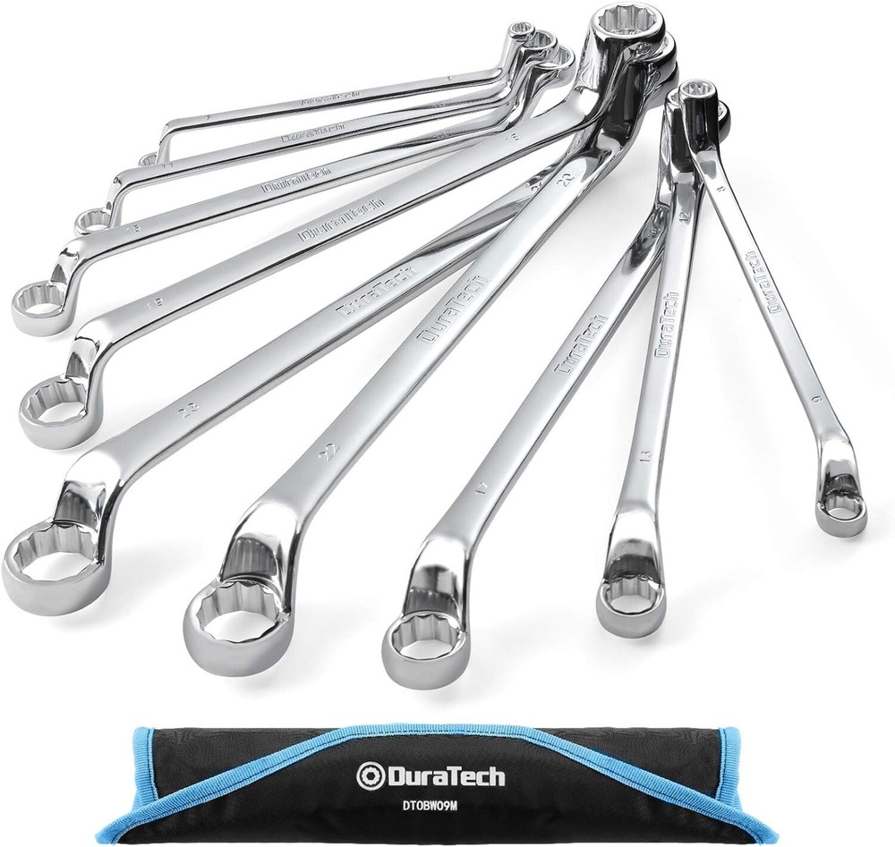 9 PCS Double Box End 75 Degree Deep Offset EXTRA LONG Wrench Tools Set 6-23Mm